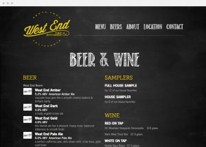 west end tap online beer & wine menu